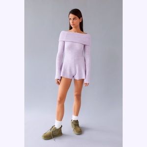 💜 URBAN OUTFITTERS LAVENDER OPEN SHOULDER KNIT ROMPER!